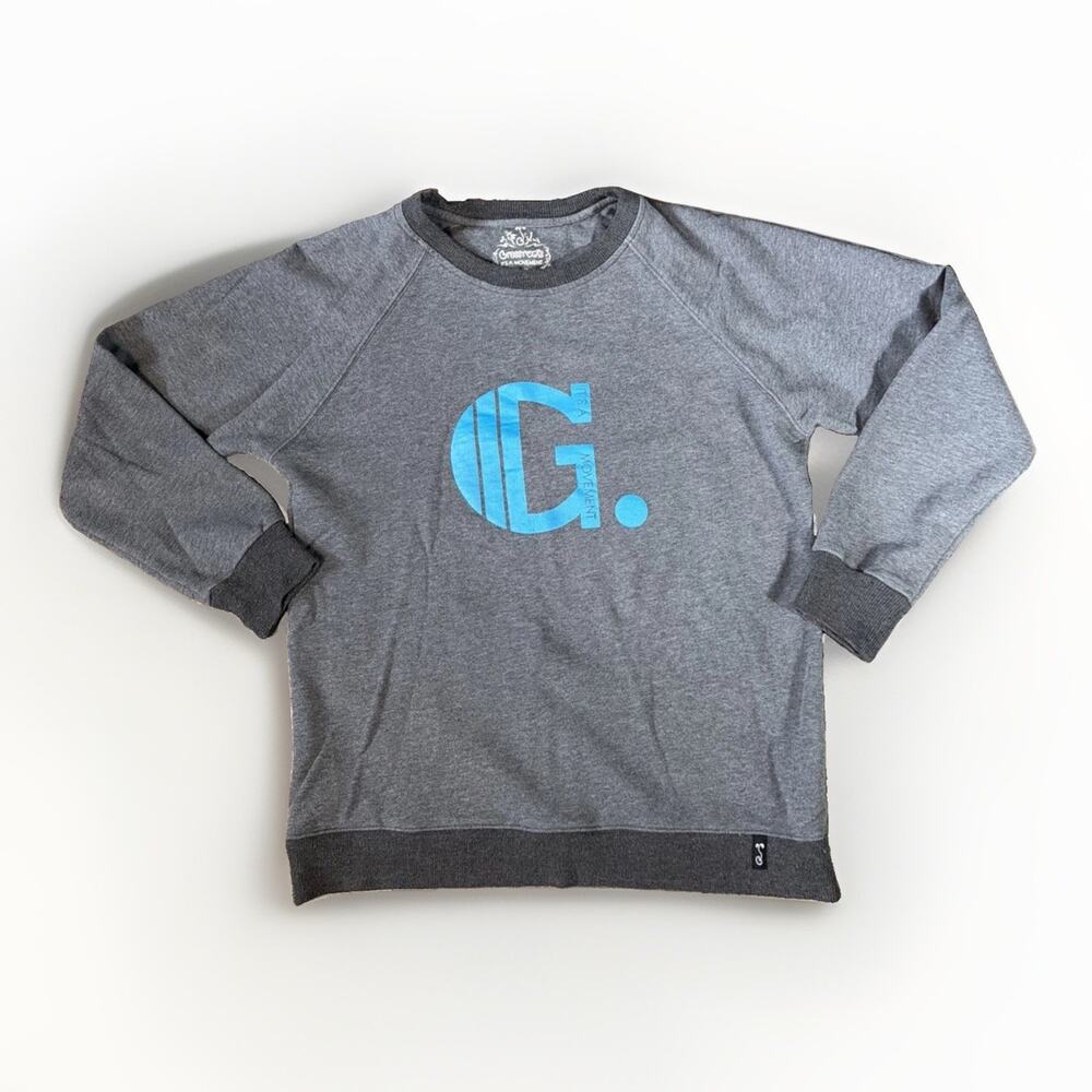 Grassroots Sz L Gray Crewneck Sweatshirt G Movement Skater Streetwear Indie Logo